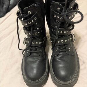 Zara Kids Black Boots with Buckle Straps